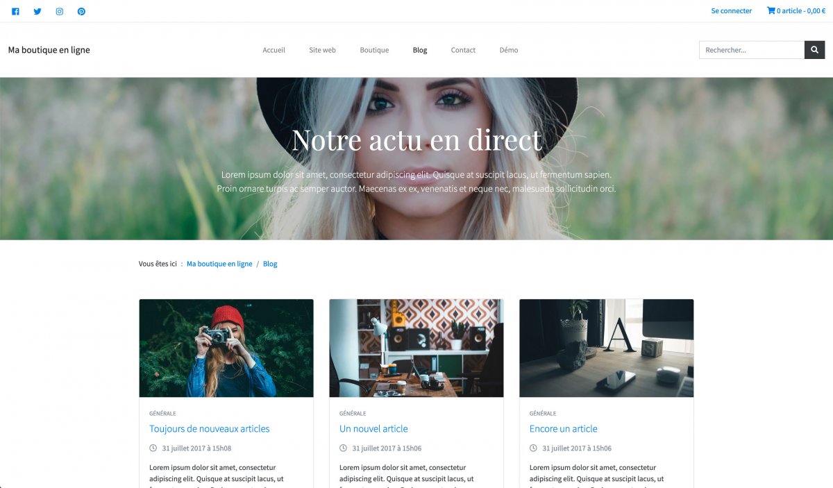 Variante de liste de billets du blog