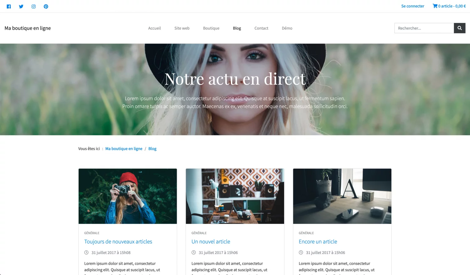 Variante de liste de billets du blog