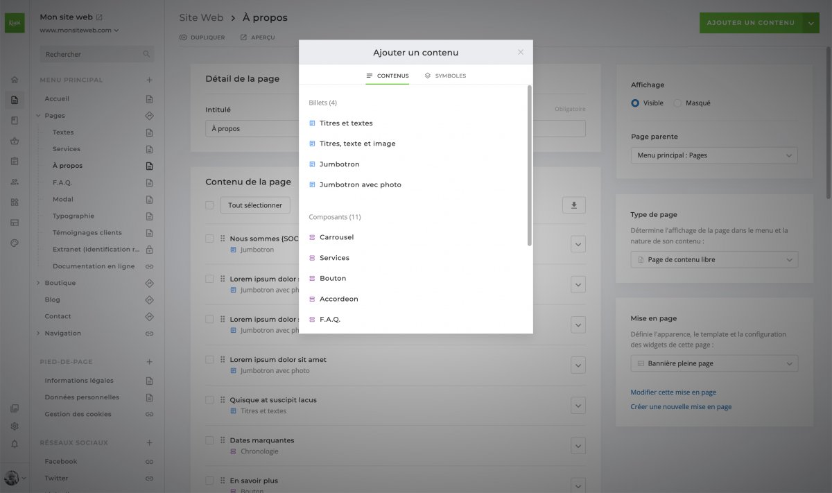 Ajout de contenu rédactionnel
